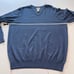 LL Bean Blue V Neck Cotton Cashmere Pullover Sweater XL