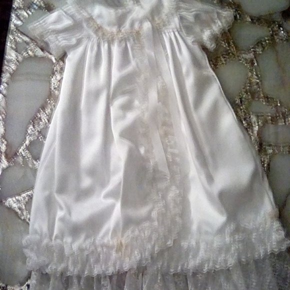 Elegant Baptismal Gown & Cap, plus