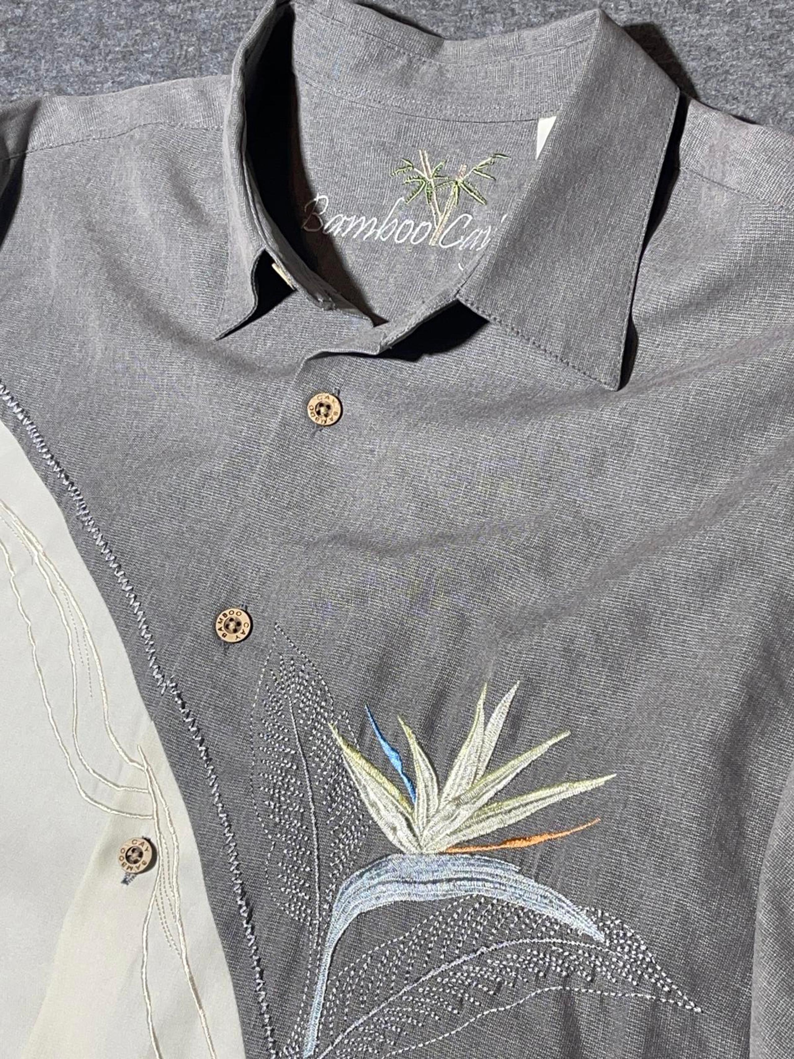 Bamboo Cay Men's Short Sleeve Shirt with Embroidery - Size L