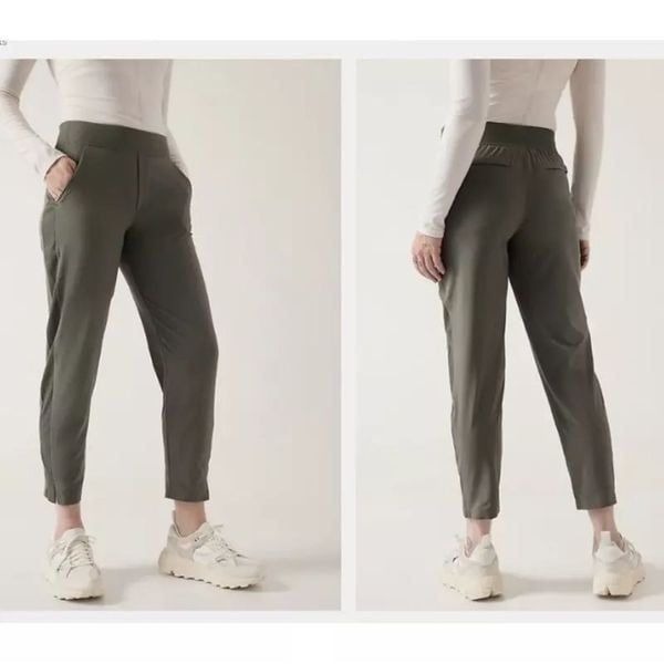 NWT ATHLETA Brooklyn Ankle Pant in Olive Size 26