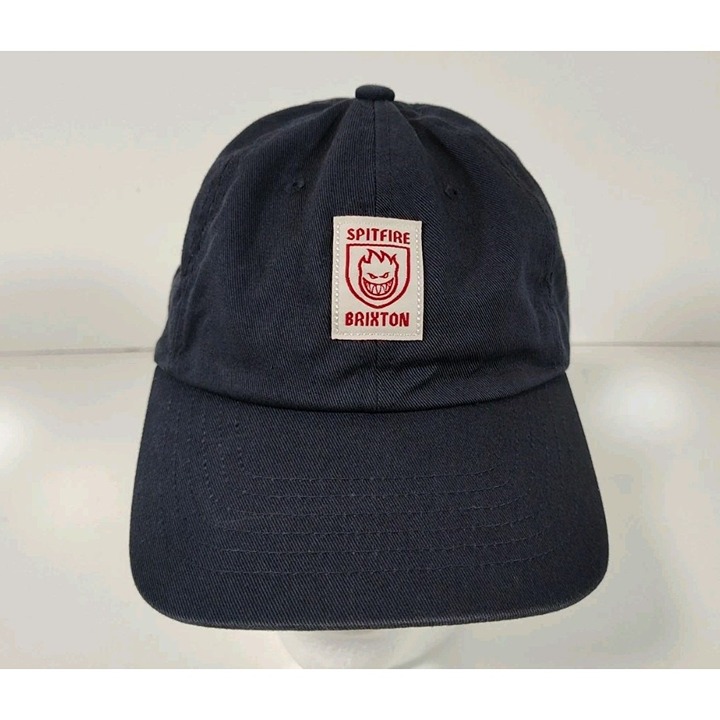 Spitfire x Brixton Strapback Hat Cap Skateboard Skater Navy Blue HTF Sample