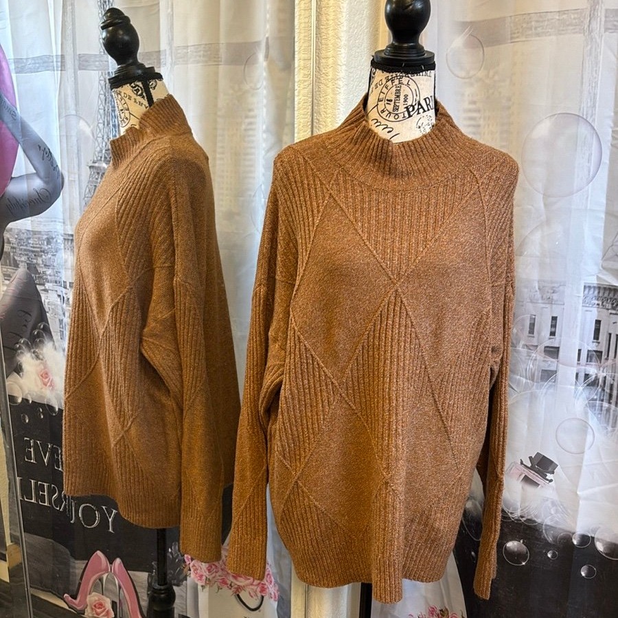 NWT Joseph A Women's Brown Knit Sweater