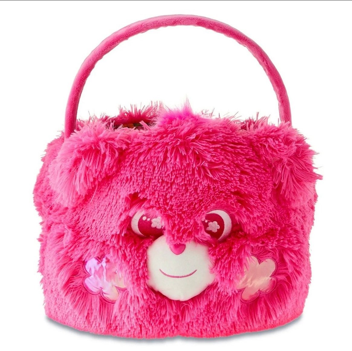 Jumbo Size Pink Care Bear Plush Easter Basket 15.5 D Adult Child Pink Rainbow