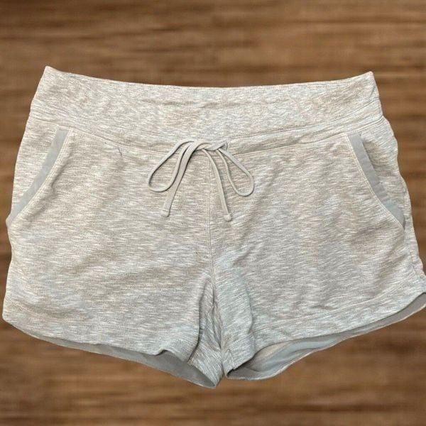 Athleta Women's Heather Gray Techie Terry Shortie Shorts Size L