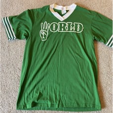 Vintage 90s SOFFE Shirts Kelly Green World T Shirt V Neck Baseball USA