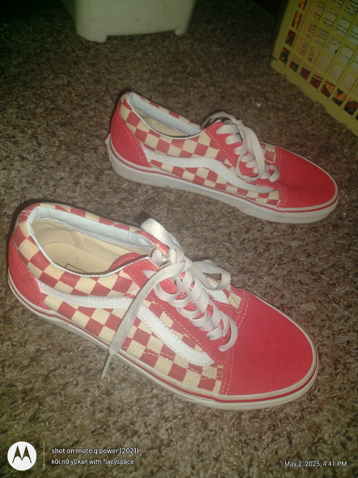 Vans Old Skool Unisex Checkered Red and White Low Top Shoes M 7/W 8.5