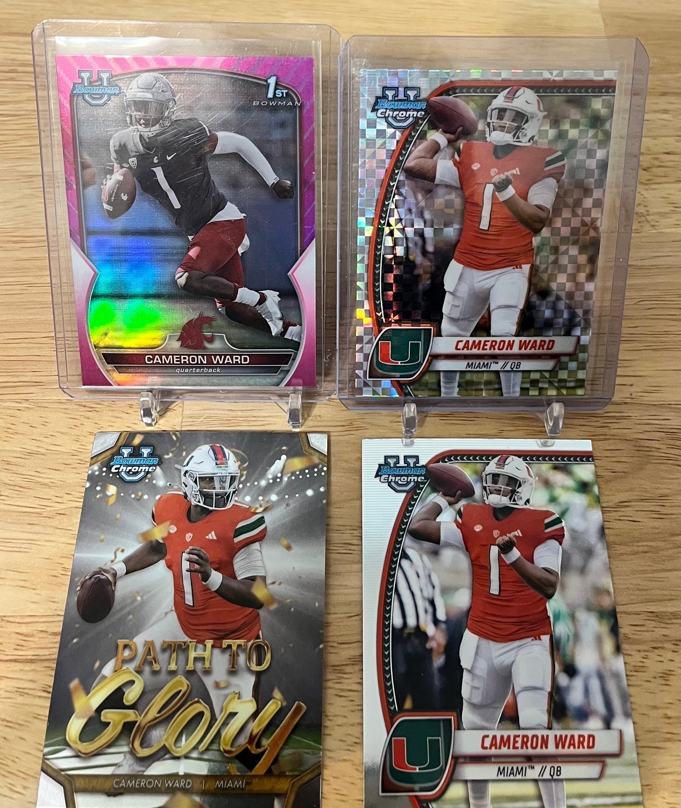 2022 Bowman U Chrome Cam Ward 1st Bowman Pink Refractor #34 +