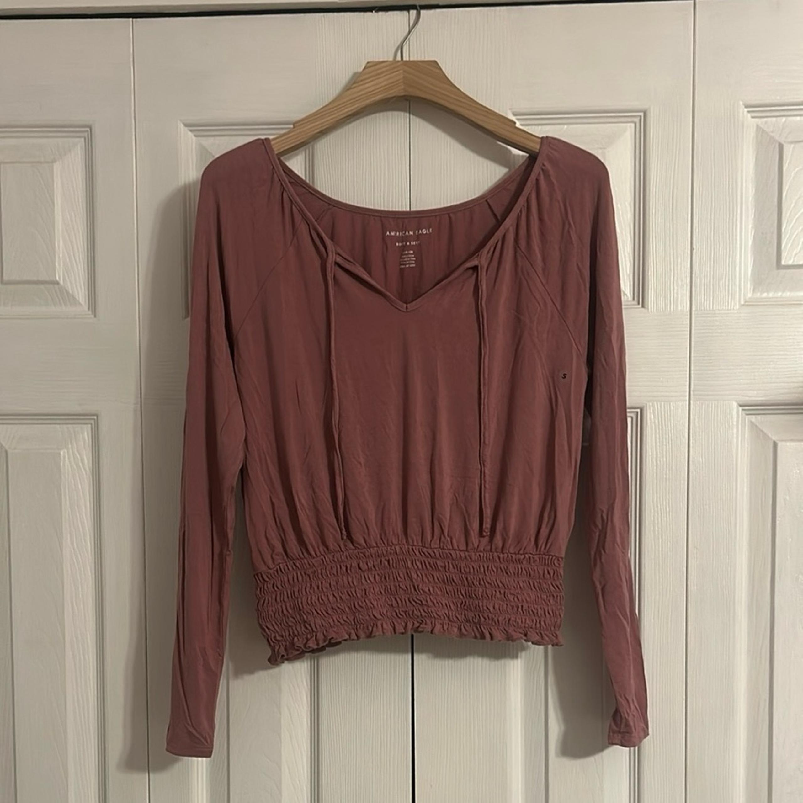 American Eagle Outfitters Pink Smocked Blouse