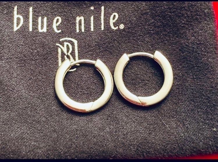 Blue Nile Sterling silver huggie hoops