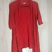 Eileen Fisher Red Linen Blend Open Front Cardigan 3/4 Sleeve Casual Medium