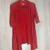 Eileen Fisher Red Linen Blend Open Front Cardigan 3/4 Sleeve Casual Medium