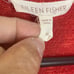 Eileen Fisher Red Linen Blend Open Front Cardigan 3/4 Sleeve Casual Medium