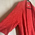 Eileen Fisher Red Linen Blend Open Front Cardigan 3/4 Sleeve Casual Medium