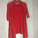 Eileen Fisher Red Linen Blend Open Front Cardigan 3/4 Sleeve Casual Medium
