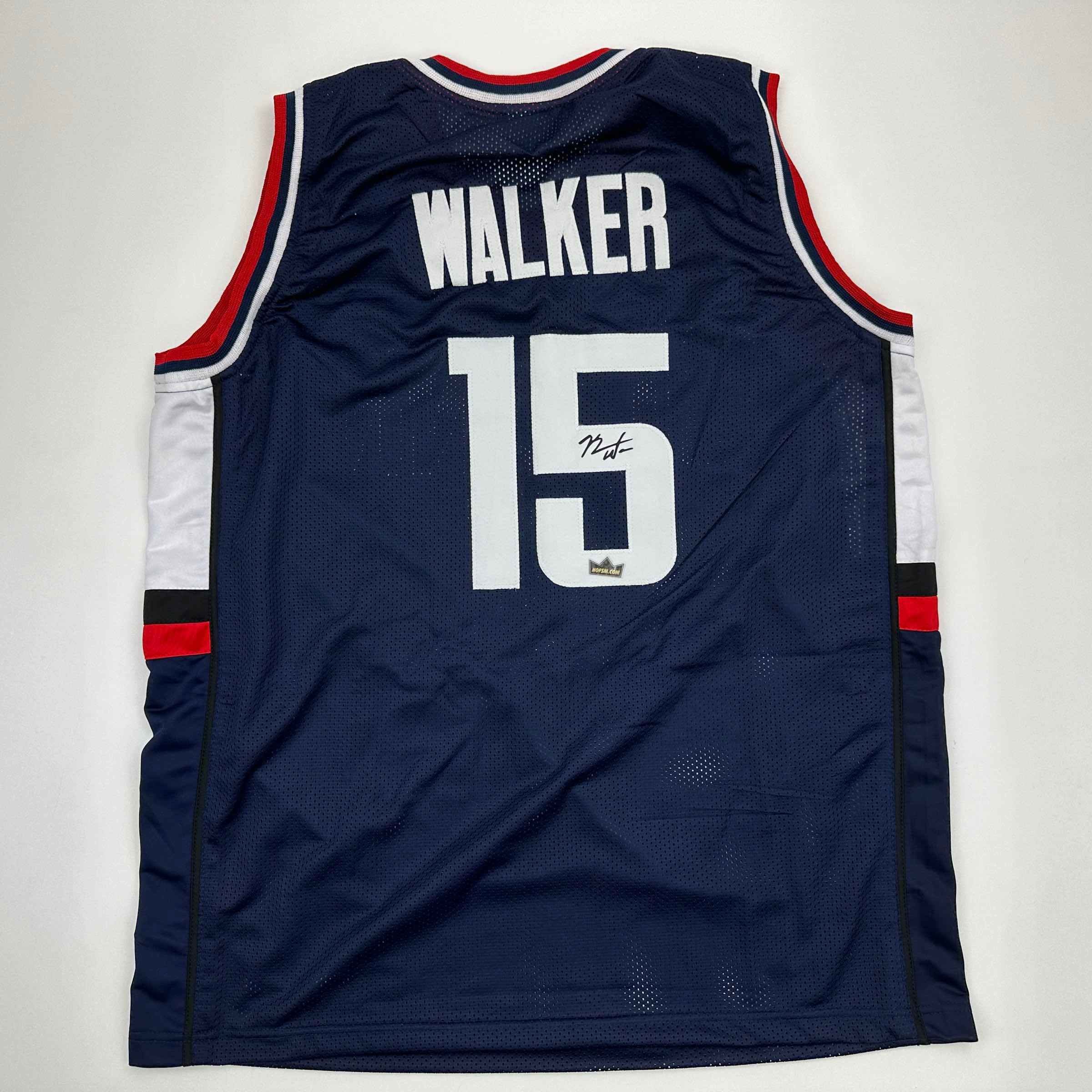 Facsimile Autographed Kemba Walker UConn Blue Auto Jersey Size Men's XL