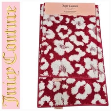 Juicy Couture Home Red/White Leopard Print Bath Rug Set