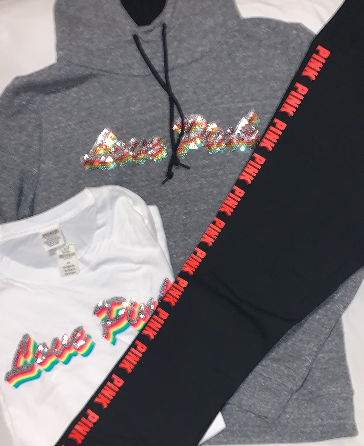 Pink L rainbow outfit