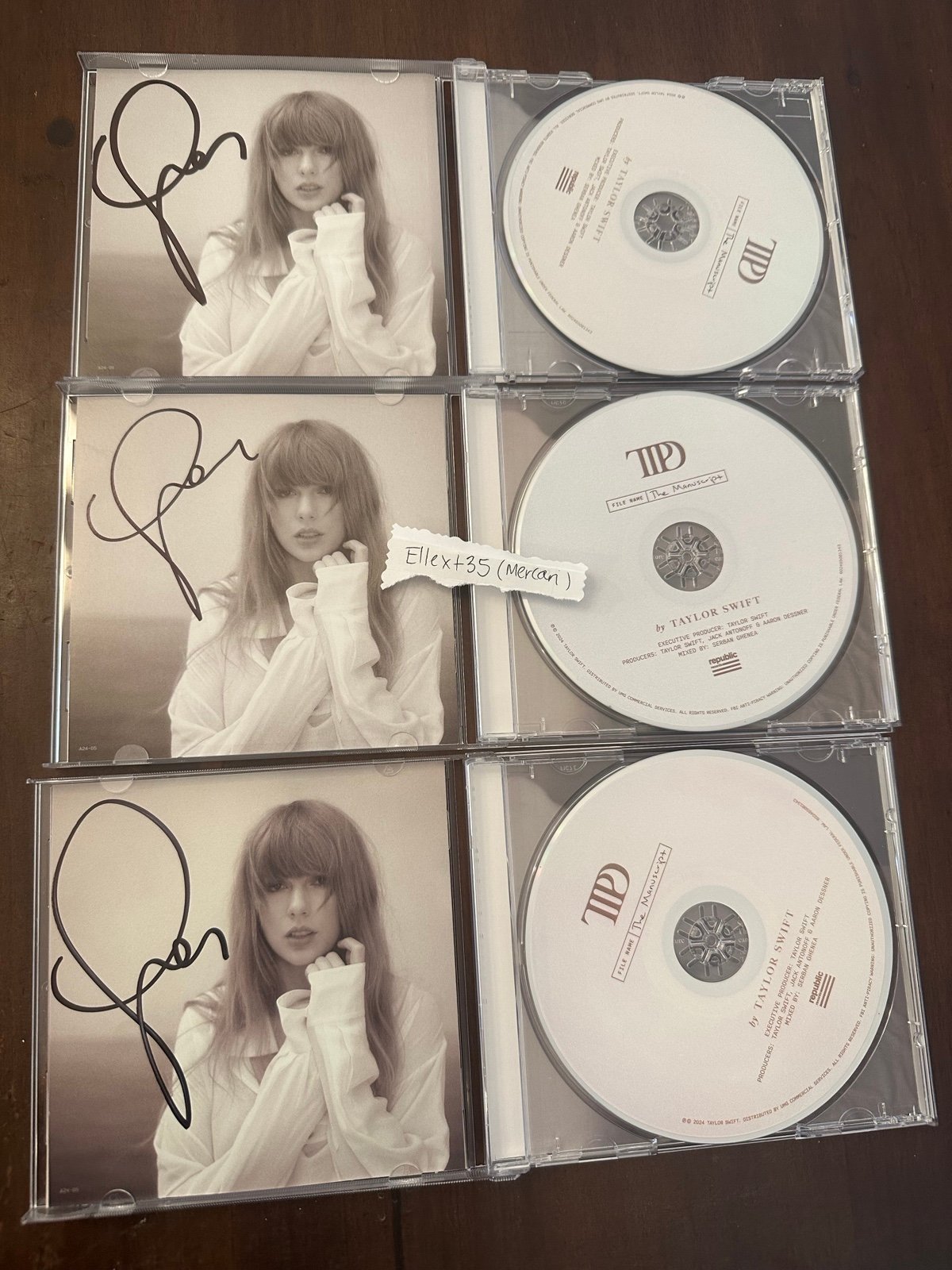 Lot of 3 Taylor Swift Signed TTPD CDs