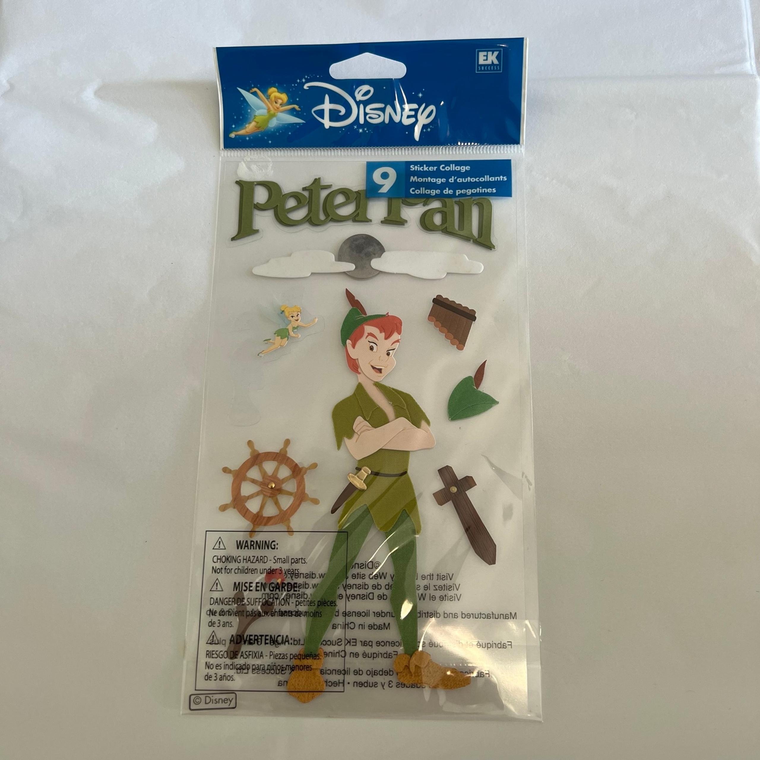 NWT Disney EK Success Peter Pan Dimensional Sticker Set
