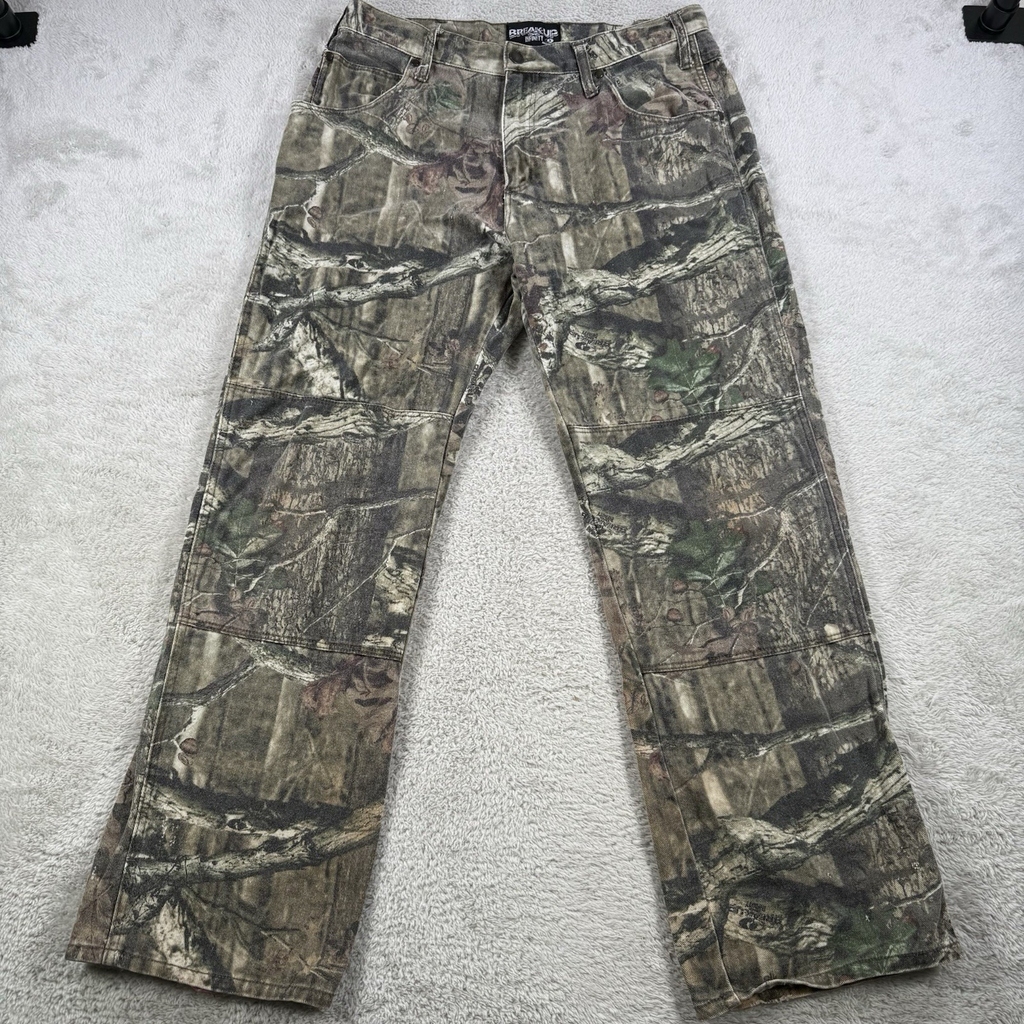 Mossy Oak Jeans Men 34x32 (Fit 33x29) Camo Infinity Breakup Double Knee Hunting