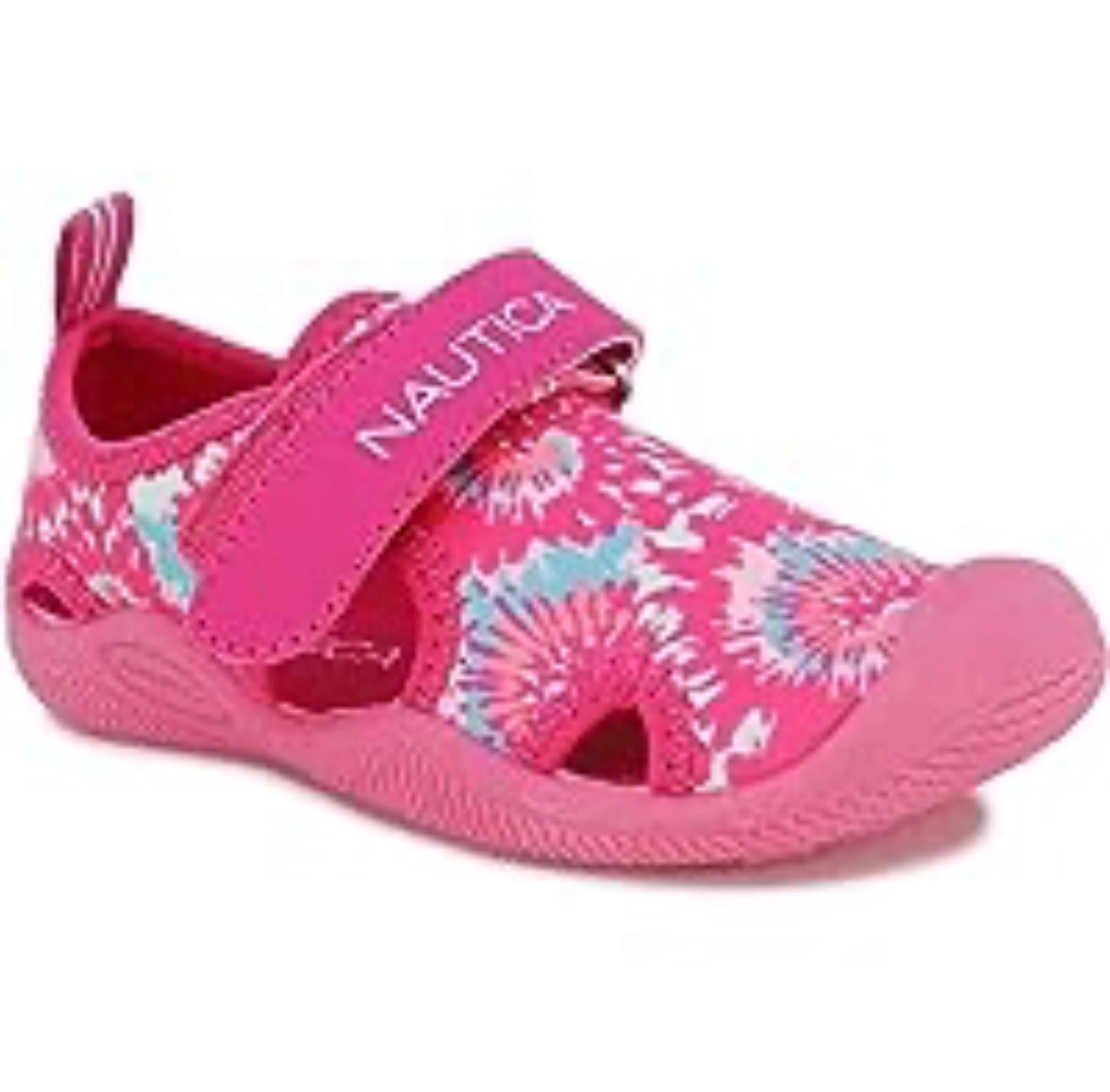 Nautica NWT Girls 4 Pink Blue Tie Dye Kettle Gulf Protective Water Shoes