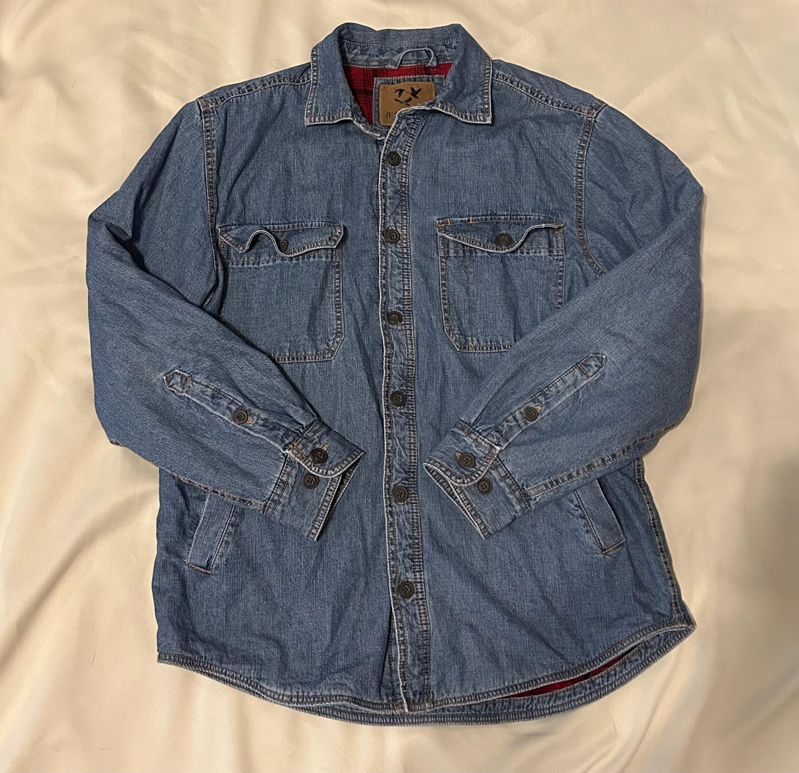 Outdoor Life Denim Plaid Fleece Lined Shacket - M