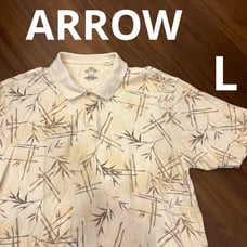ARROW Bamboo Polo Shirt with All-Over Bamboo Pattern, Size L
