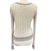 Free People Walk In The Park Ribbed Stripe Trim Cardigan Sweater SZ M Oatmeal