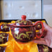 New with Box 8 Pc Chinese Tea Set 'Rare Supreme' Red w/ Dragons
