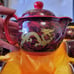 New with Box 8 Pc Chinese Tea Set 'Rare Supreme' Red w/ Dragons