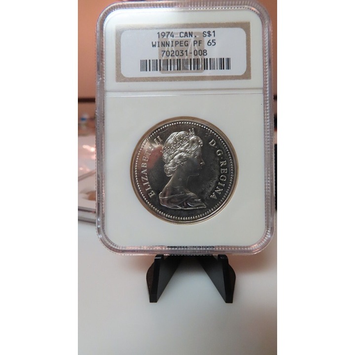1974 PF65 Canadian 1 Silver Dollar Winnipeg Centennial NGC Canada