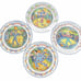French Paris Street Entertainers Set 4 PC Joan Hansen 7 3/4” Porcelain Plates