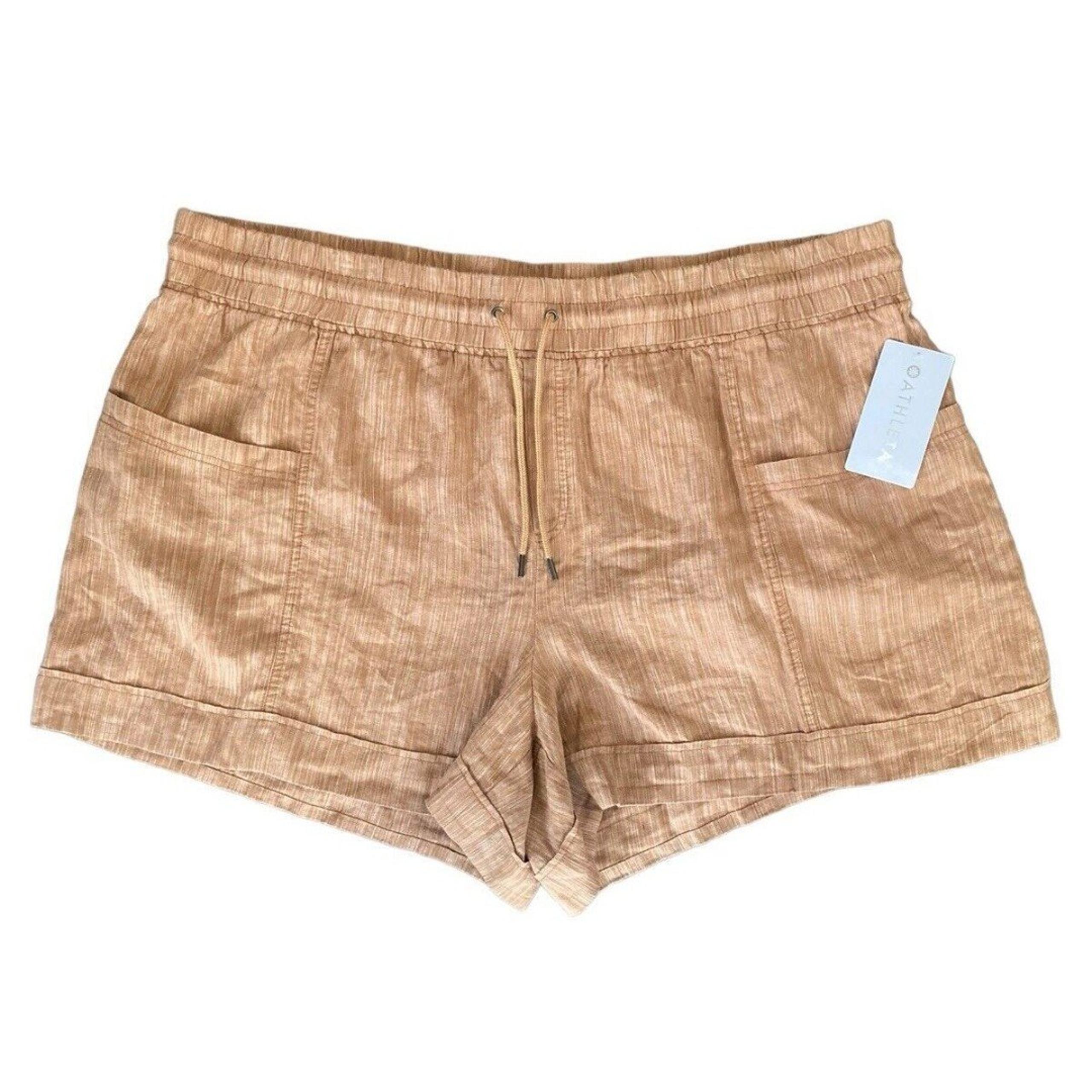 Athleta Cabo Linen Textured 4” Short Size 26 Sienna Brown