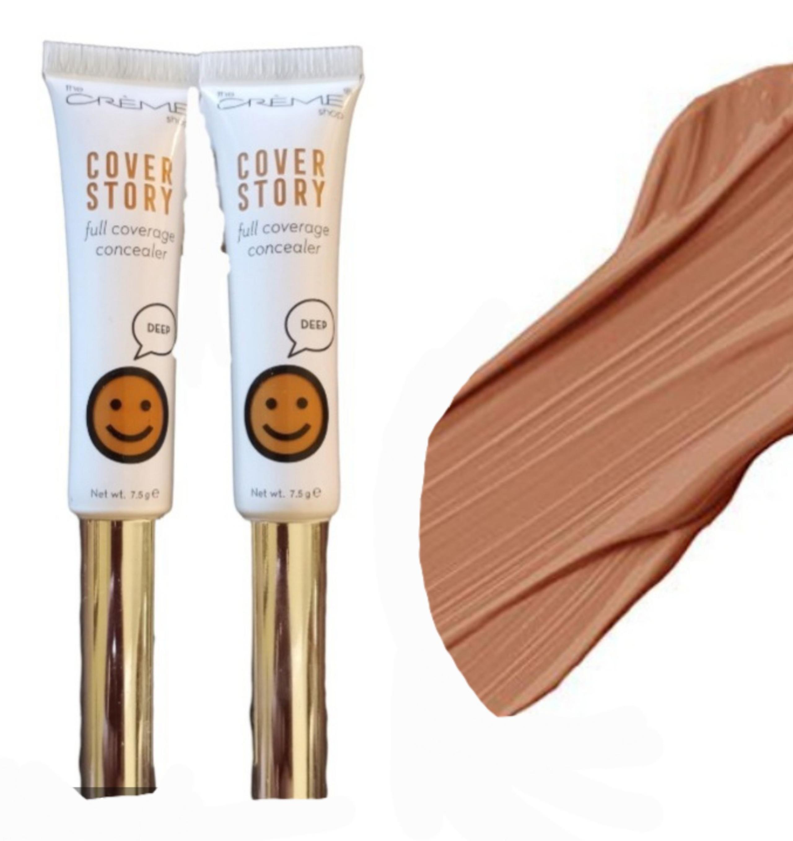 The Creme Shop Cover Story Full Coverage Concealer Brown DEEP Makeup LOT of 2