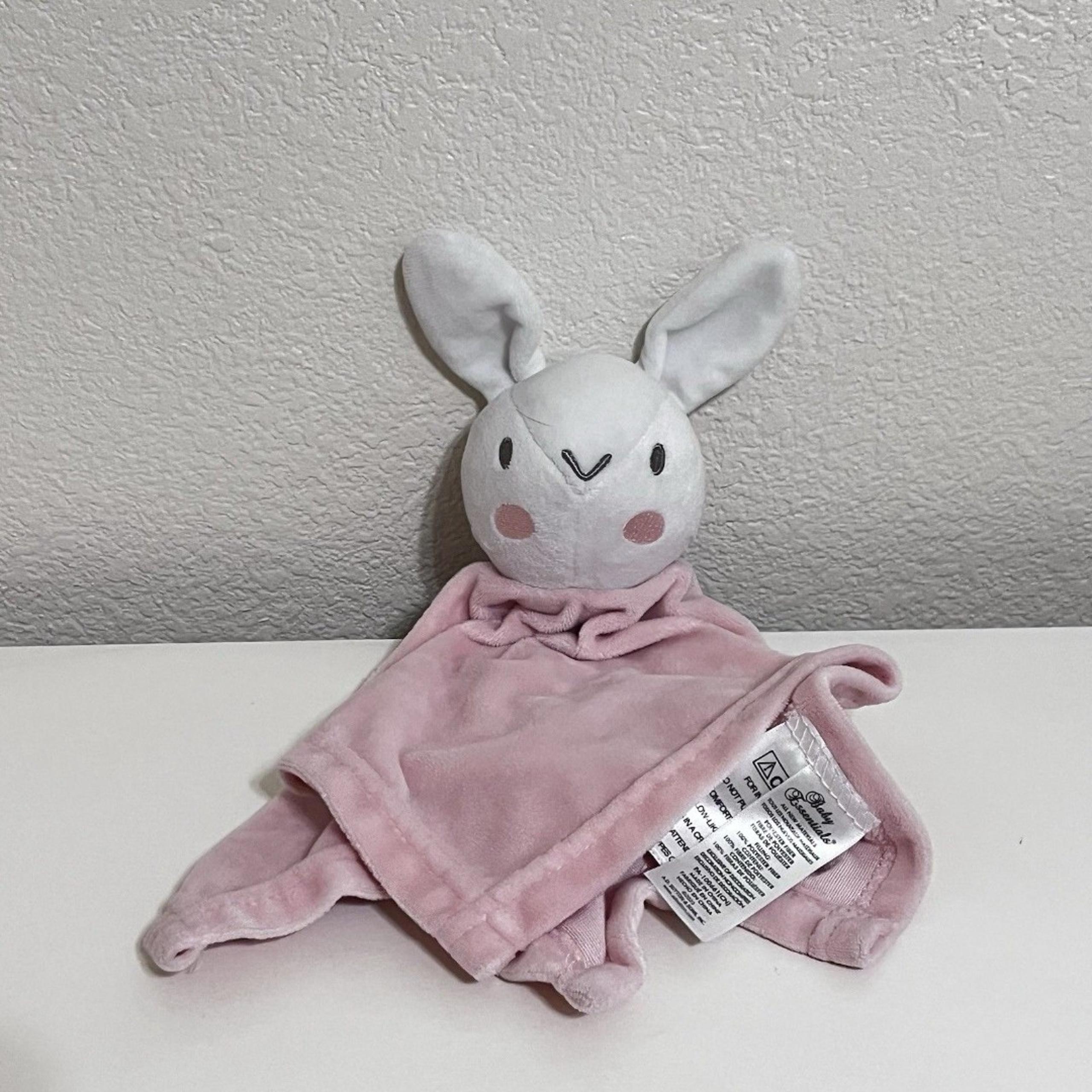 Baby Essentials Pink Bunny Rabbit Security Blanket Lovey Lovie Blankie