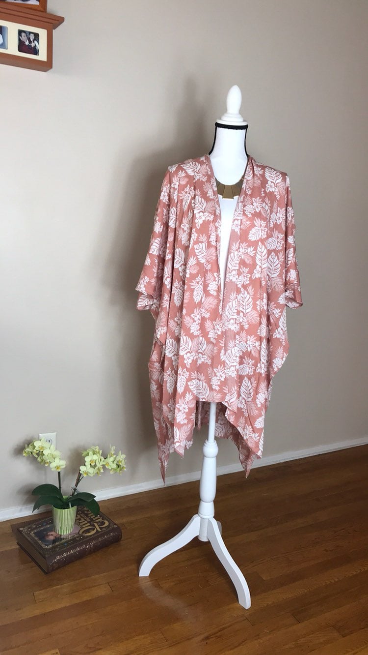 Floral Leaf Print Kimono Size Small