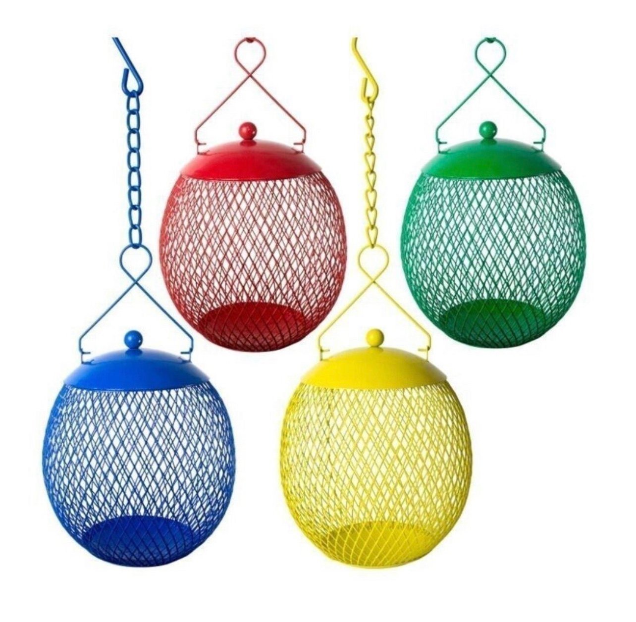 2-EnDarius-Set of 4 Squirrel Proof Bird Feeders for Outside