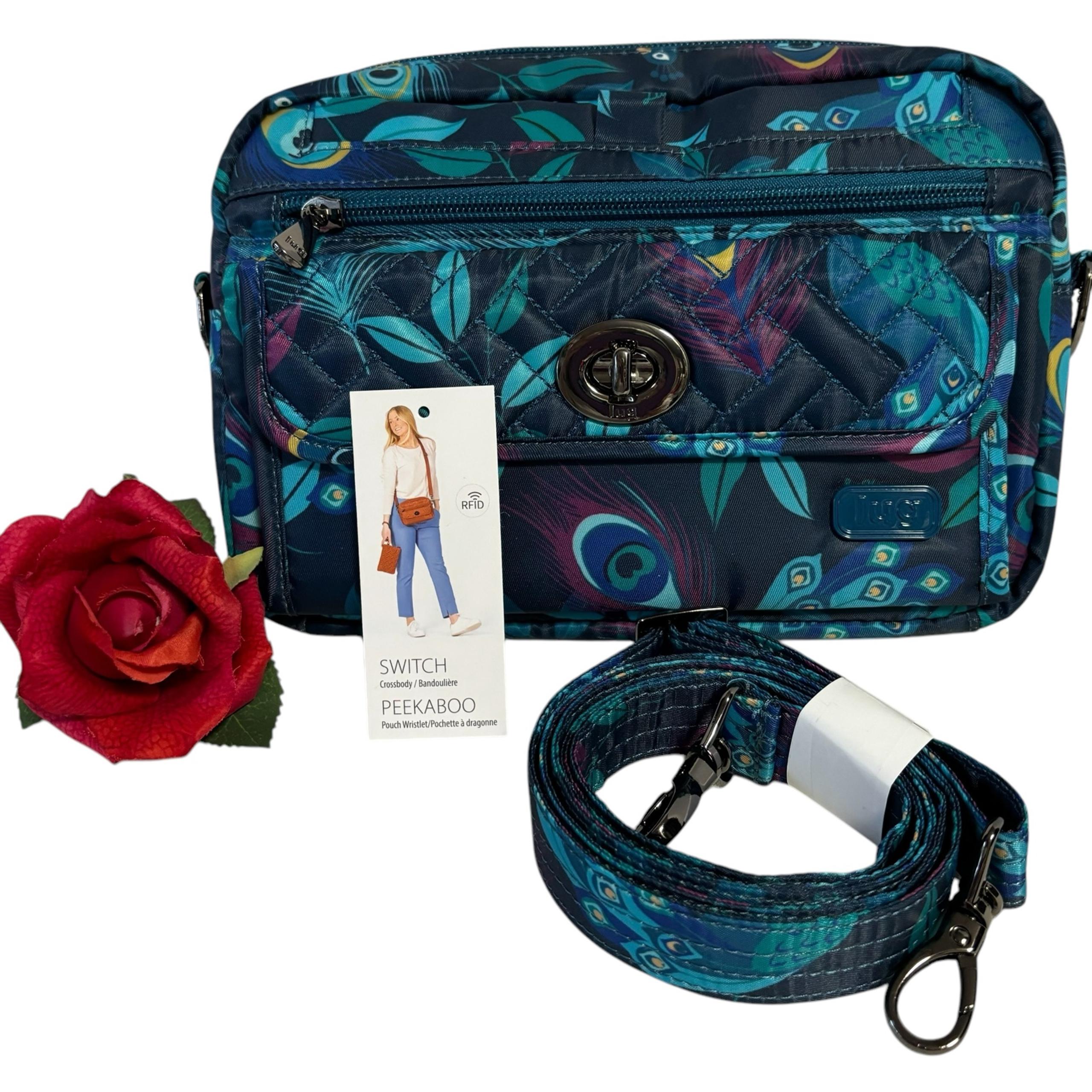 Lug Switch Peacock Retired Crossbody Bag Teal 9X6X2
Removable Strap NEW