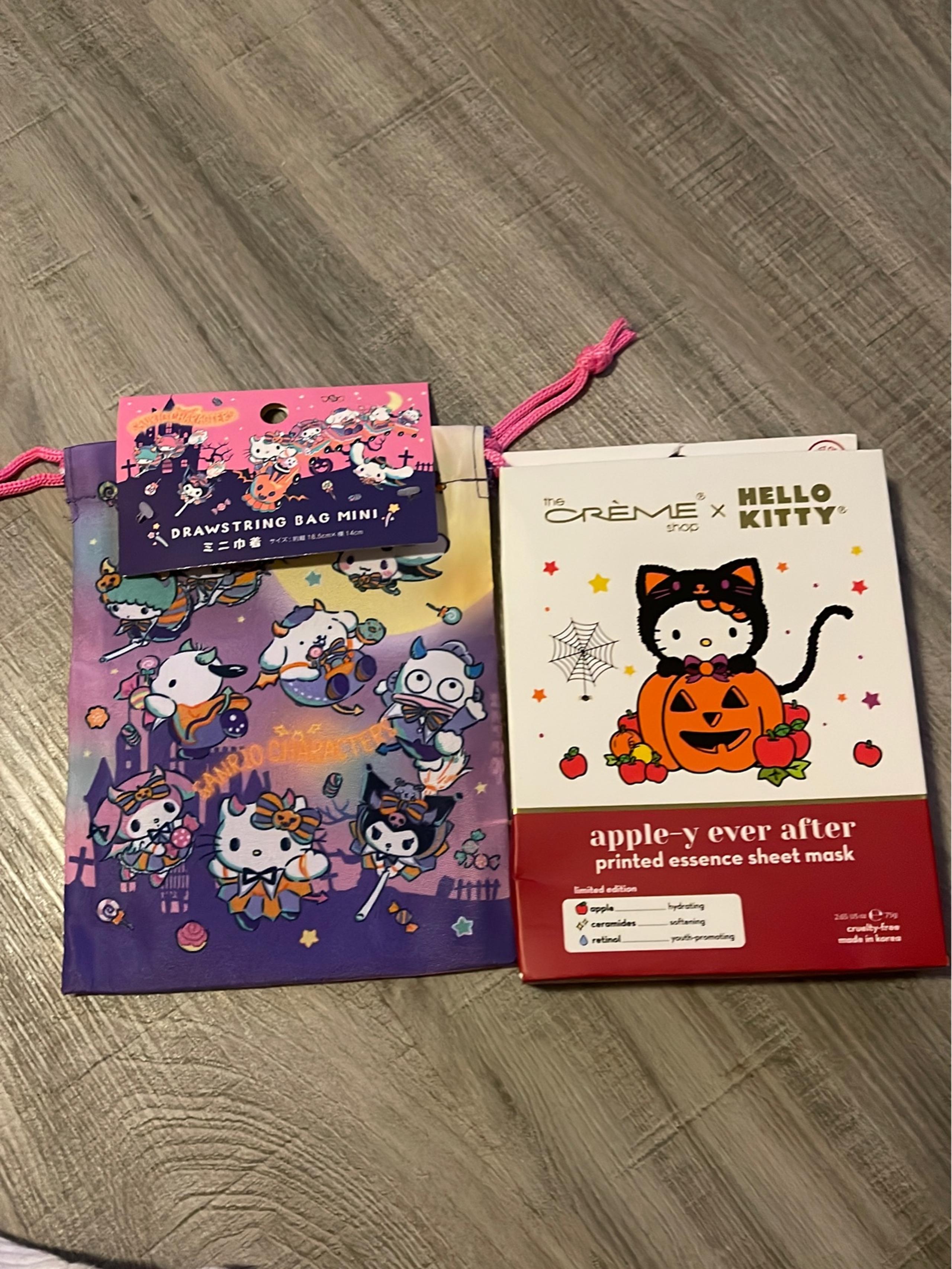 Hello kitty Halloween mini drawstring bag and face mask