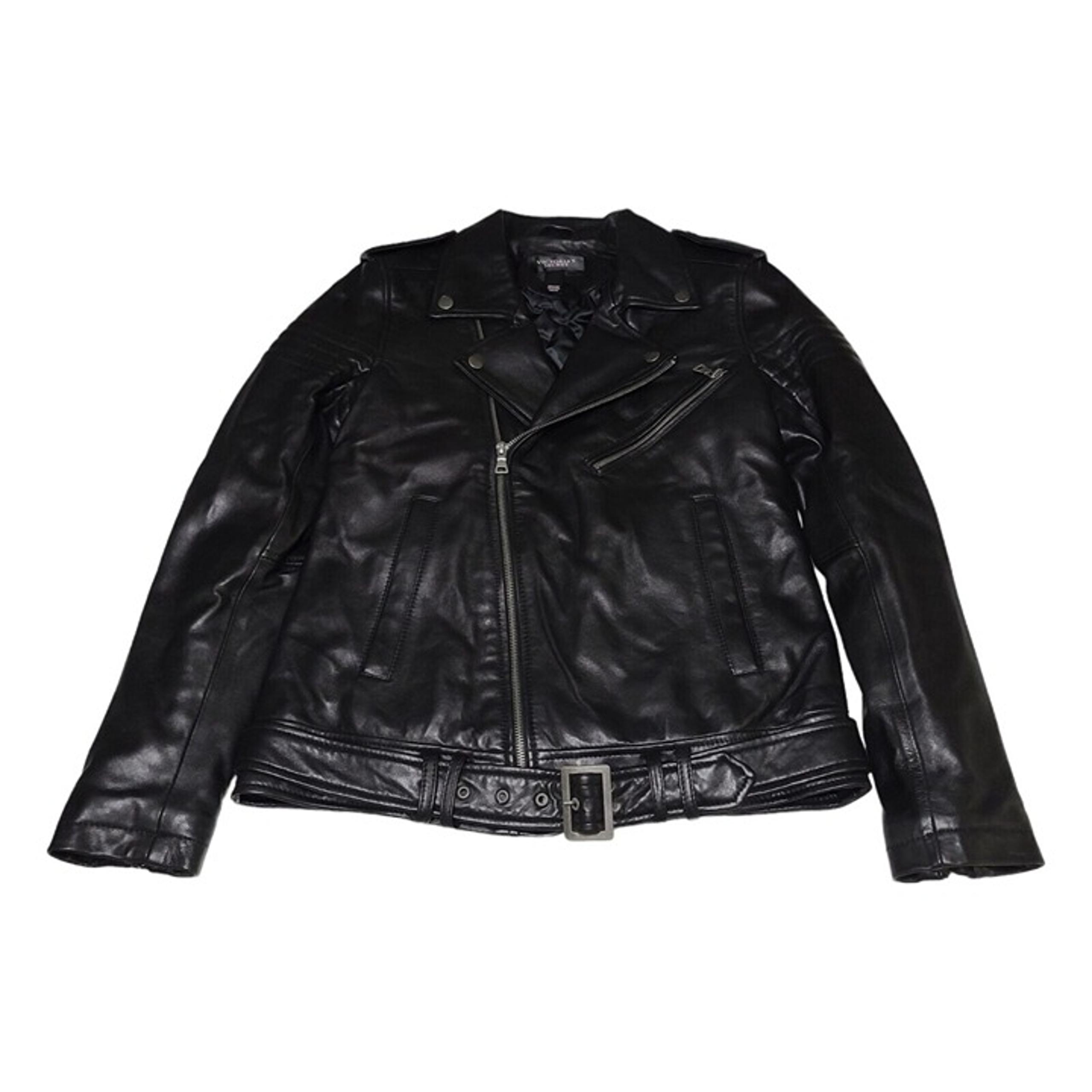 Genuine Leather Moto Jacket Biker Belted Black Women's XS - Victoria's Secret
