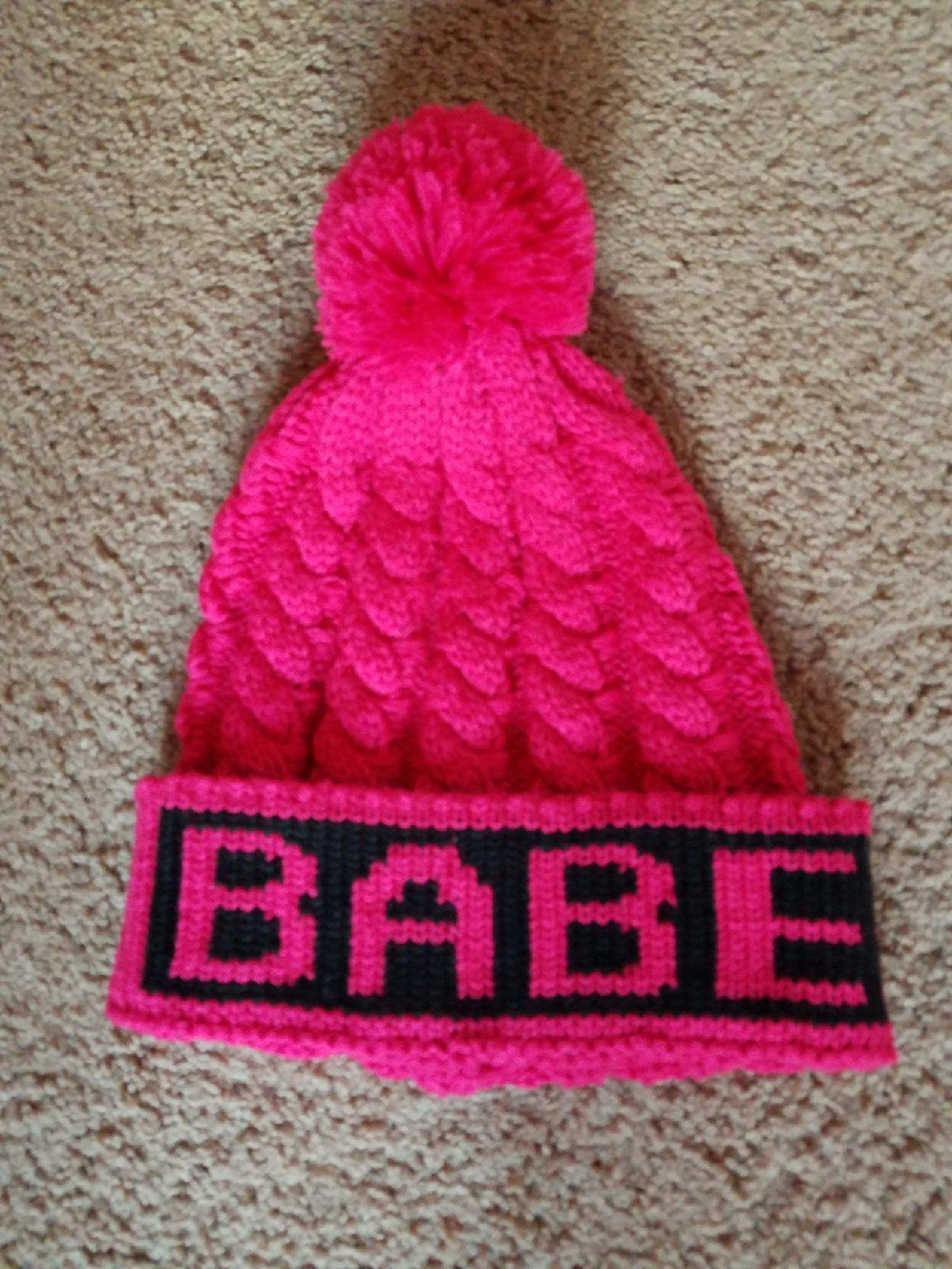 Hot Pink "Babe" beanie