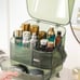 NEW! GREEN TRANSPARENT SKINCARE MAKEUP COSMETICS ORGANIZER. PORTABLE WITH HANDLE