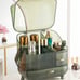 NEW! GREEN TRANSPARENT SKINCARE MAKEUP COSMETICS ORGANIZER. PORTABLE WITH HANDLE
