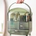NEW! GREEN TRANSPARENT SKINCARE MAKEUP COSMETICS ORGANIZER. PORTABLE WITH HANDLE