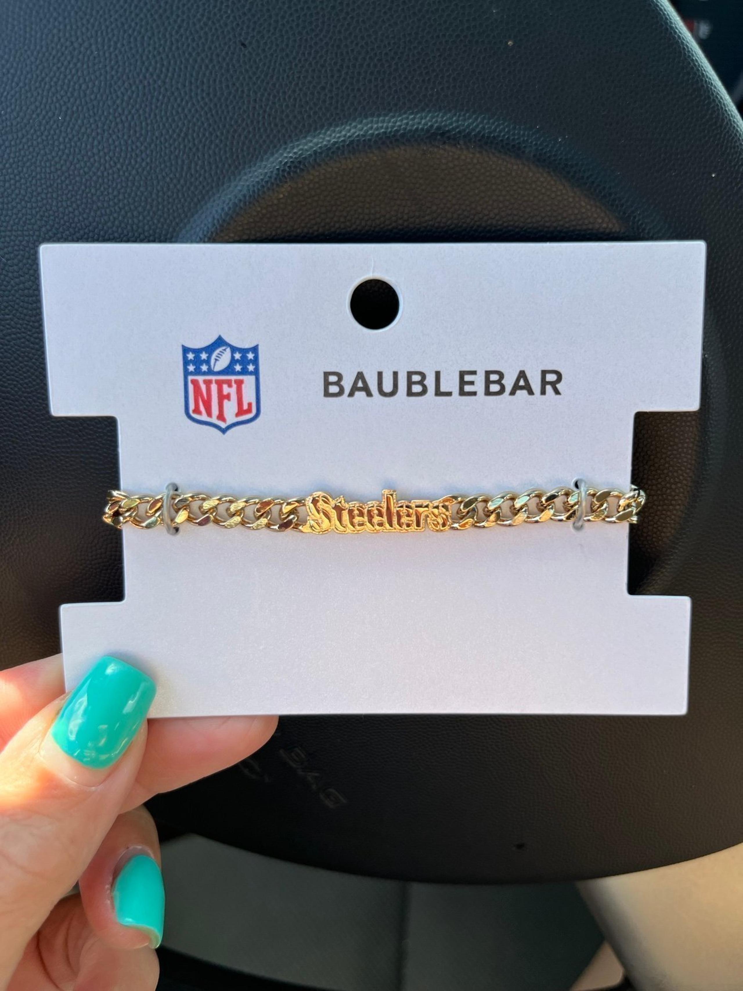 NEW NFL BAUBLEBAR PITTSBURGH STEELERS GOLD BRACELET FANATICS HTF WATT JEWELRY