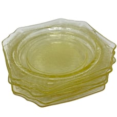 Anchor Hocking Princess 5 Bread and Butter Plates Topaz Yellow Canary