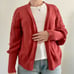 NWT Soft Surroundings Hollyhock Cropped Cardigan in Dusty Cedar Sz M (Orig. 90)
