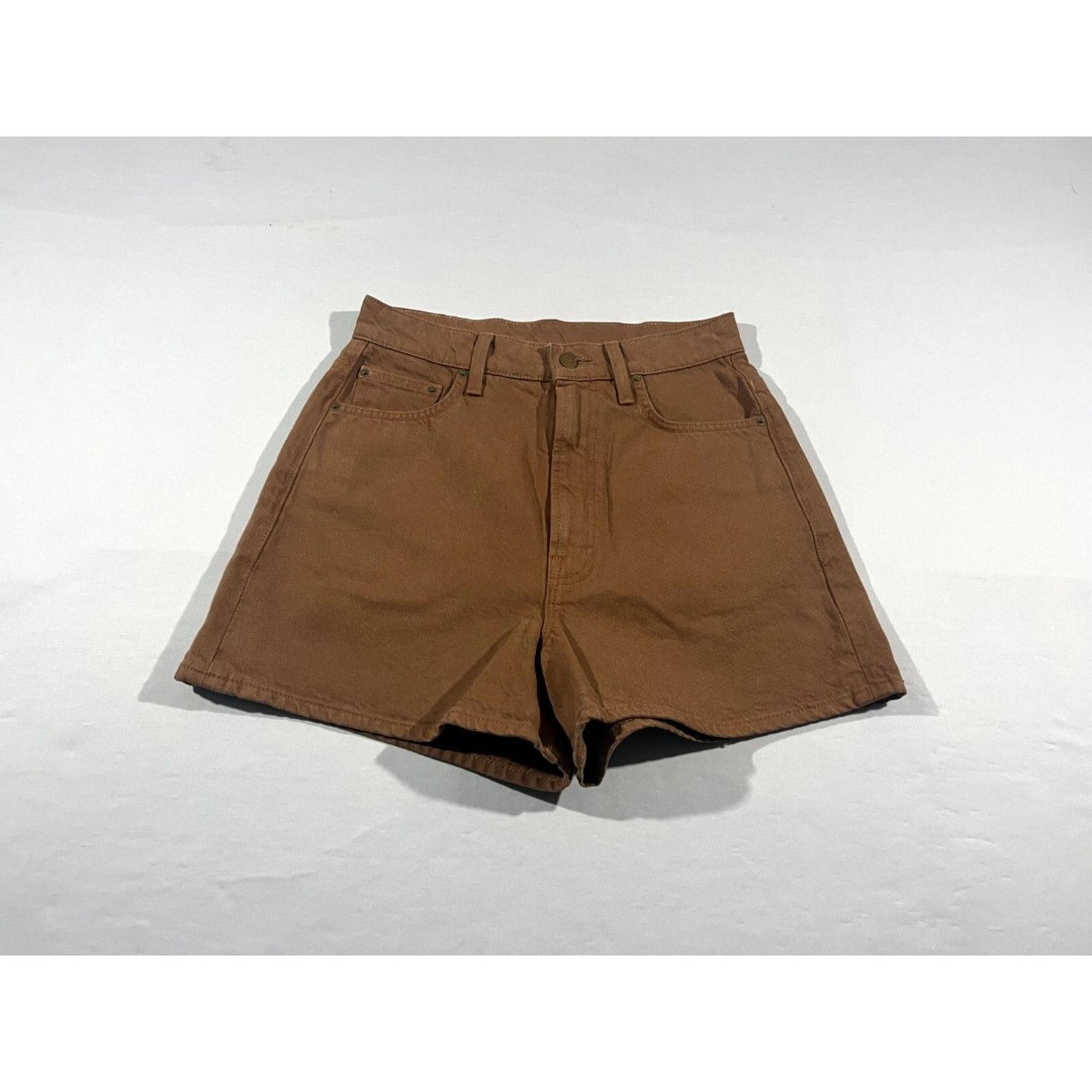 Mother Snacks Women's Brown High-Waisted Denim Shorts Sz 26 Casual Sample