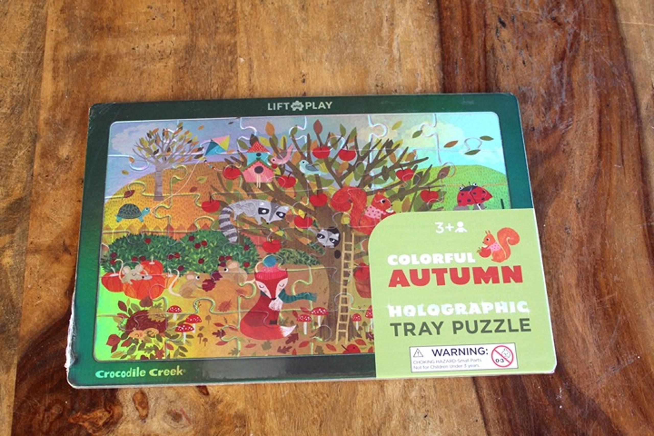 Crocodile Creek LIFT & LEARN Colorful Autumn 36 Piece HOLOGRAPHIC TRAY Puzzle