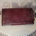 RUBY RED Vintage Rare 1950's-60's TURTLE SKIN Leather Wallet 8x4x1.5